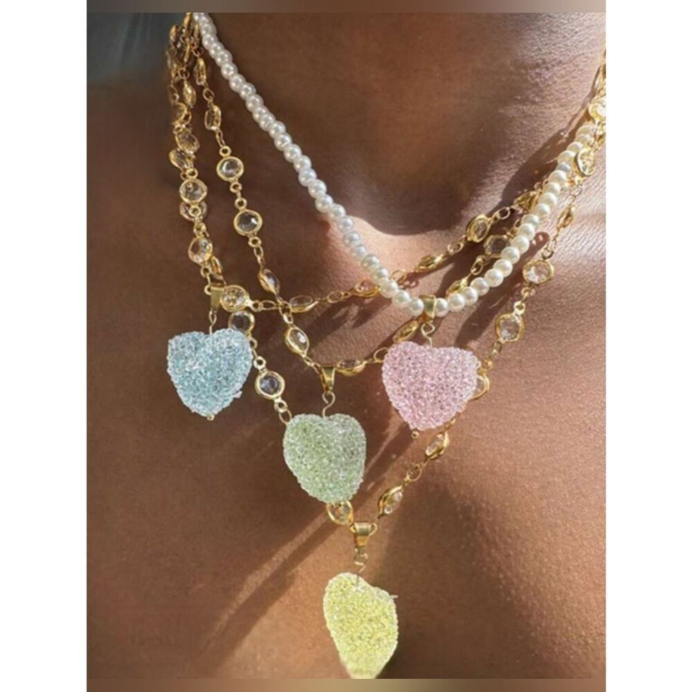 Crystal heart necklace N2077
